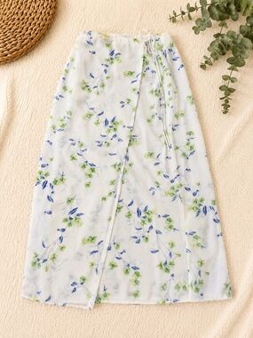Emma James Floral Wrap Midi Skirt Size 12 Cottagecore